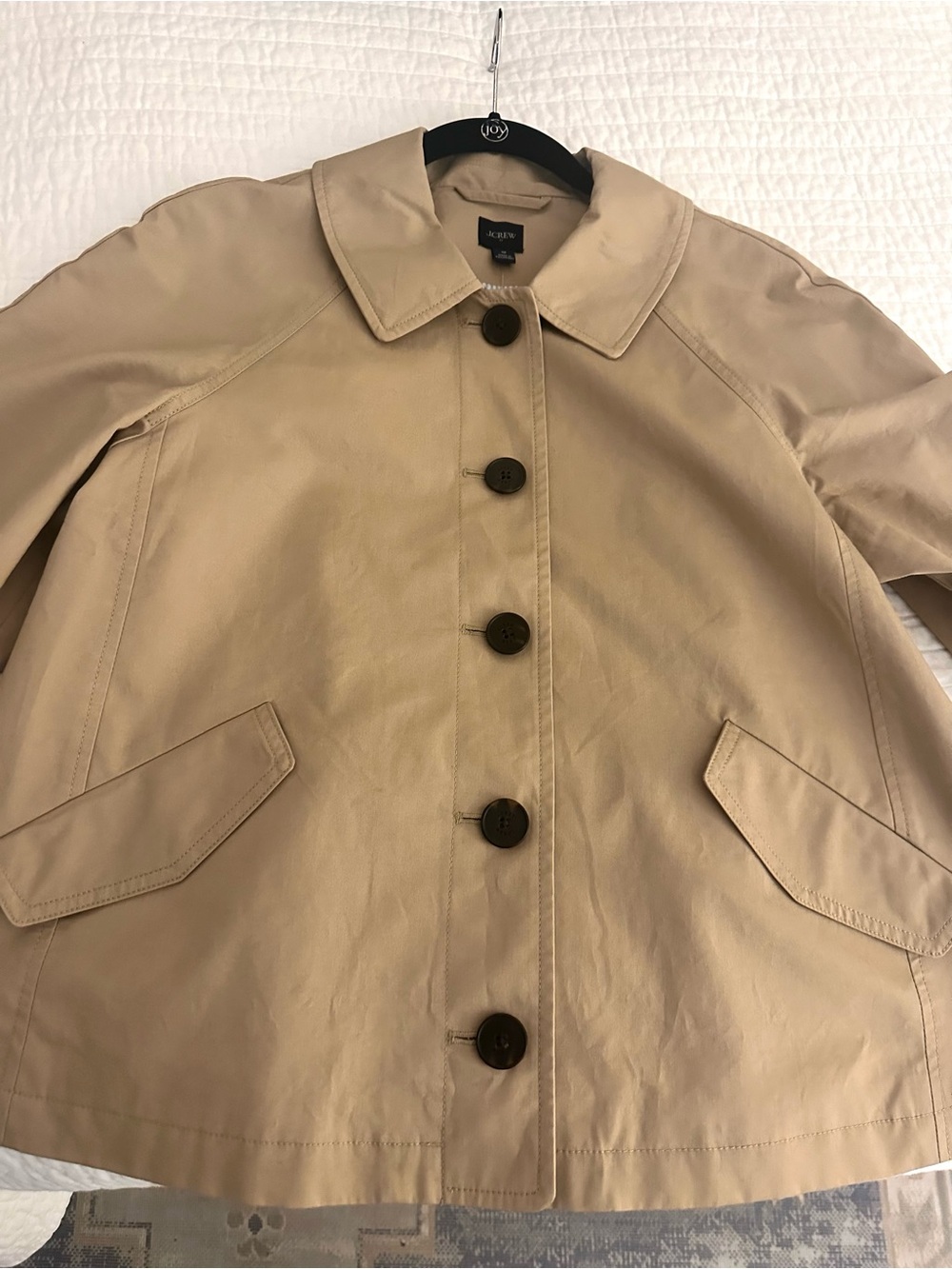 J. Crew Khaki Button-Front Trench Jacket - Picture 4 of 7